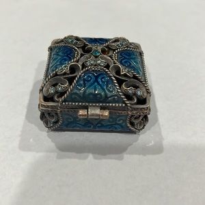 Vintage Hand painted box with crystals (signed 2004)